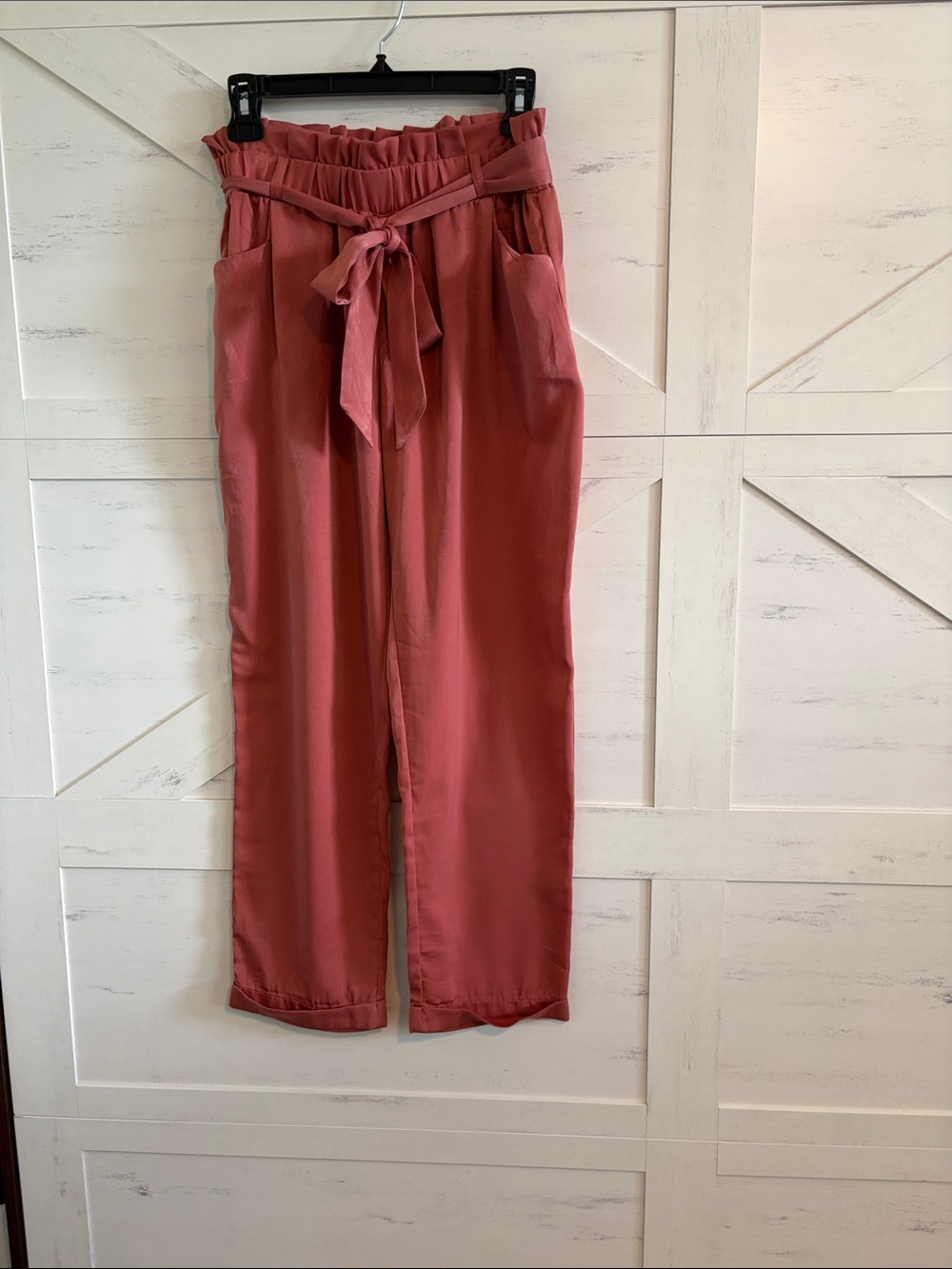 Lulus High-Rise Tie-Waist Wide Leg Pants - Dusty Terracotta